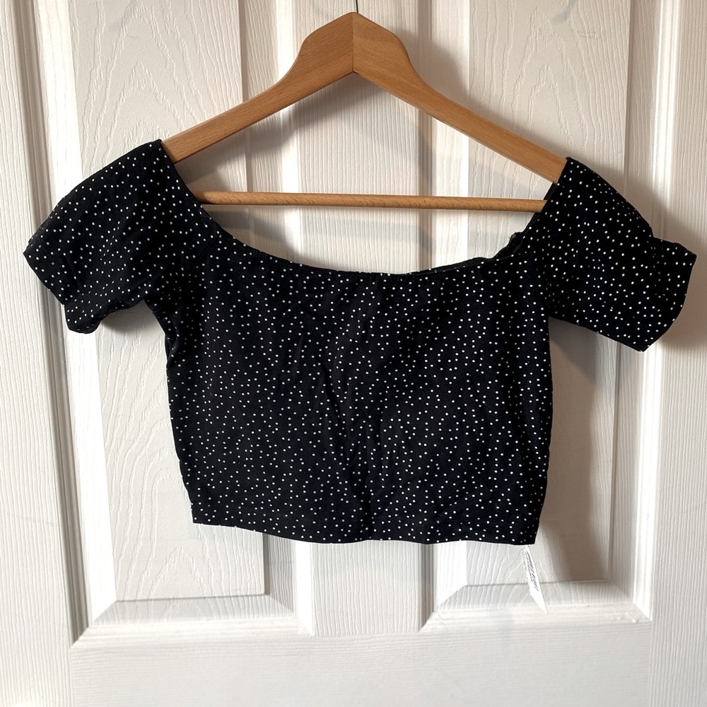 American apparel polka dot, crop top - never been worn! Size medium